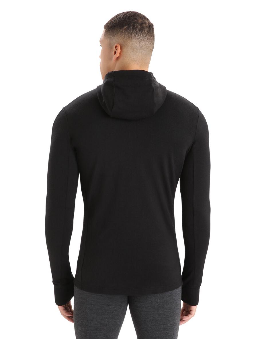 Icebreaker Merino Quantum III Long Sleeve Zip Miesten Huppari Mustat | FI 1270ZUTG